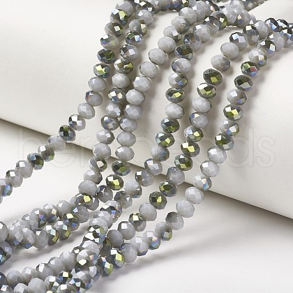 Electroplate Opaque Glass Beads Strands EGLA-A034-P4mm-S13-1
