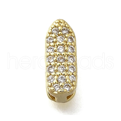 Brass Micro Pave Cubic Zirconia Letter Multi-Strand Links KK-D295-32G-09-1
