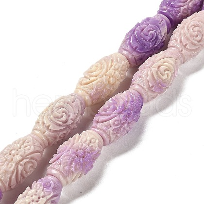 Synthetic Shell Dyed Carved Beads Strands SHEL-D081-03B-1