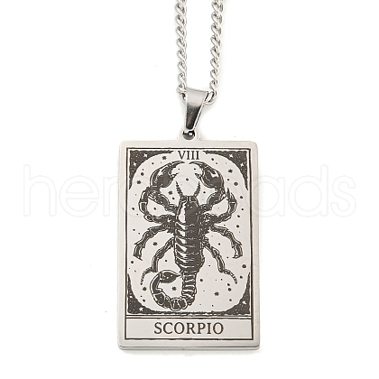 Non-Tarnish 304 Stainless Steel Tarot Pendant Necklaces NJEW-A026-01P-08-1