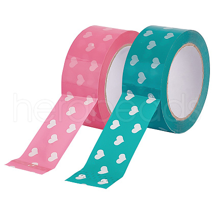 GOMAKERER 2 Roll 2 Colors Adhesive BOPP Packing Tape AJEW-GO0001-98-1