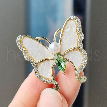 Butterfly Alloy Rhinestone Brooches for Backpack Clothes PW-WG36D64-02-1
