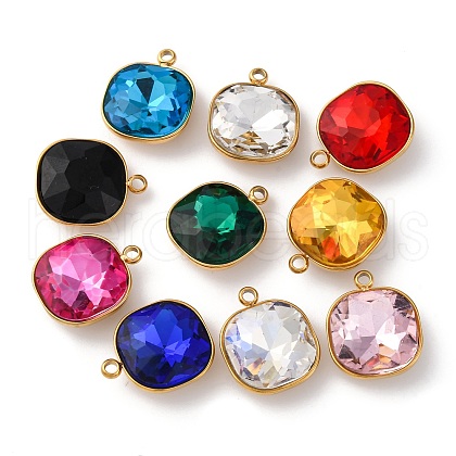Ion Plating(IP) 304 Stainless Steel Rhinestone Pendants STAS-B090-01G-1