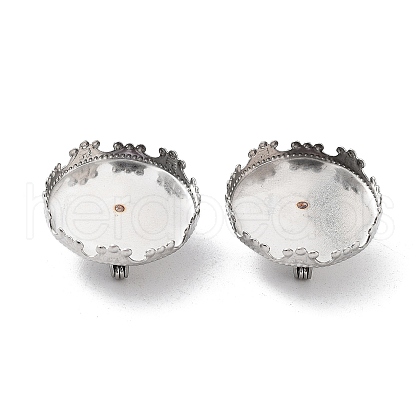Non-Tarnish 304 Stainless Steel Brooch Base Settings FIND-D035-02A-P-1