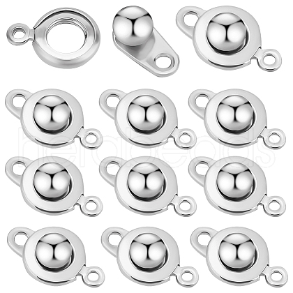 Beebeecraft 20Pcs 201 Stainless Steel Snap Clasps STAS-BBC0005-88B-1