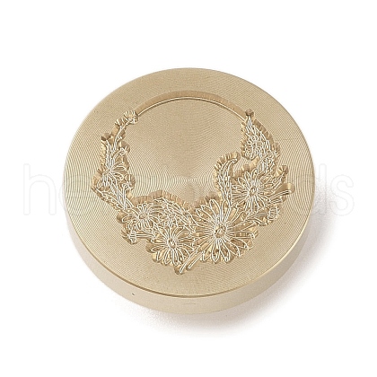 Golden Tone Wax Seal Brass Stamp Head DIY-B079-02G-07-1