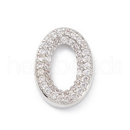 Rack Plating Brass Micro Pave Clear Cubic Zirconia Linking Rings KK-L155-58P-1