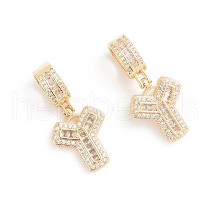 Brass Micro Pave Cubic Zirconia Pendants ZIRC-G165-13G-Y-1