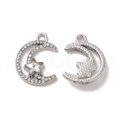 Rack Plating Alloy Crystal Rhinestone Pandants PALLOY-O106-04P-1