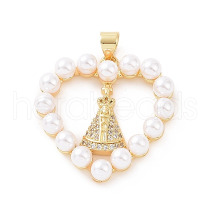 Brass Micro Pave Cubic Zirconia Pendants KK-G460-01G-1