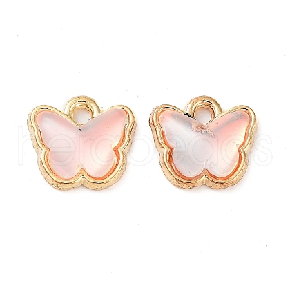 Rack Plating Alloy Glass Charms FIND-Q099-07G-03-1