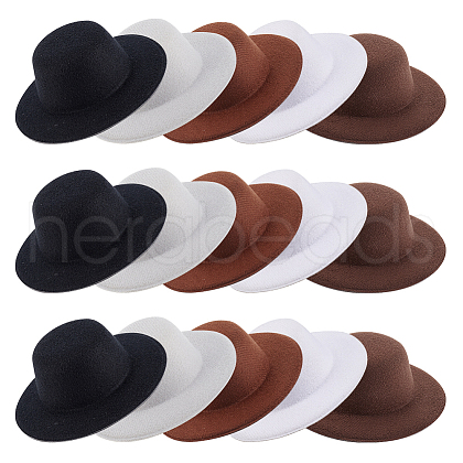 AHADERMAKER 15Pcs 5 Colors EVA Cloth Mini Hat Fascinator Base AJEW-GA0007-43-1
