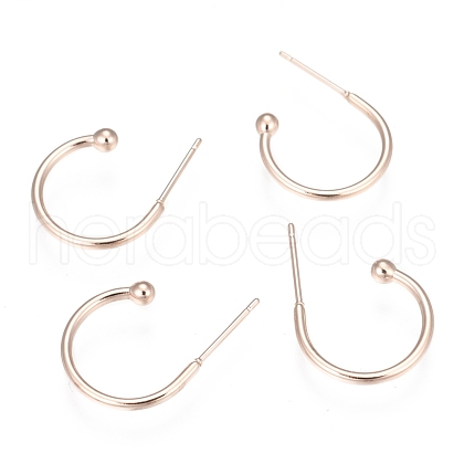 304 Stainless Steel Earring Hooks STAS-K211-01RG-A-1
