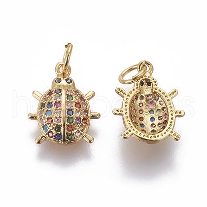 Brass Micro Pave Cubic Zirconia Charms ZIRC-E161-11G-1