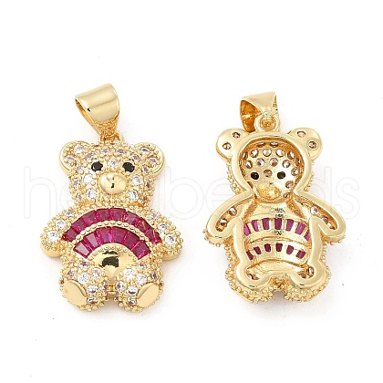 Brass Micro Pave Cubic Zirconia Pendants KK-H441-05A-G-1