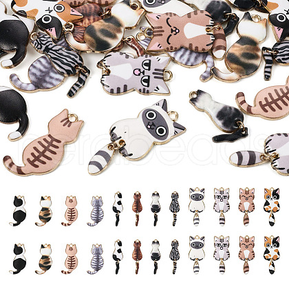 24Pcs 12 Styles Rack Plating Alloy Enamel Pendants ENAM-TA0001-47-1