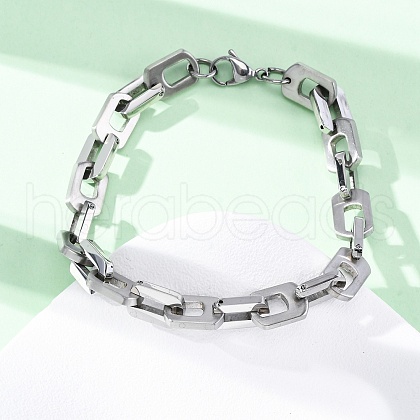 304 Stainless Steel Link Chain Bracelets for Women Men BJEW-R018-17P-1