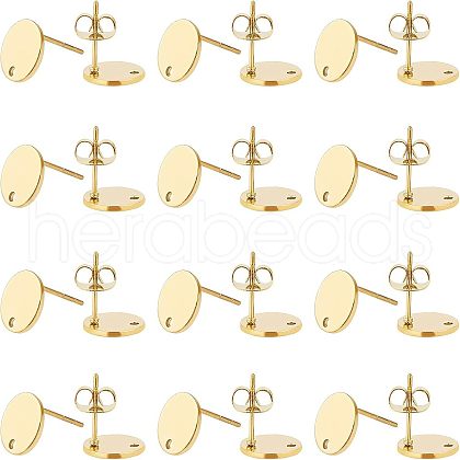 Unicraftale PVD Vacuum Plating 304 Stainless Steel Stud Earring Findings STAS-UN0015-72-1
