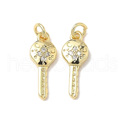 Brass Micro Pave Cubic Zirconia Pendants KK-Q068-50G-1