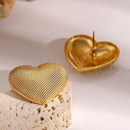 304 Stainless Steel Stud Earrings EJEW-C137-01G-1