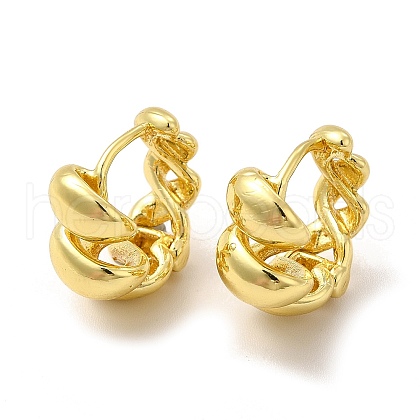 Rack Plating Brass Twist Hoop Earrings for Women EJEW-G342-15G-1