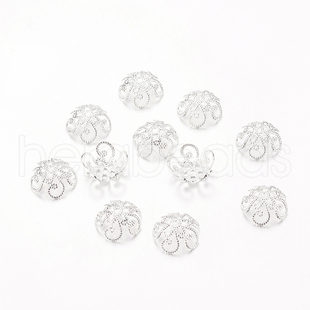 Wholesale 50 pcs 5-Petal Filigree Brass Bead Caps for Handcrafted ...