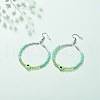 Resin Evil Eye & Acrylic Beaded Big Ring Dangle Earrings EJEW-JE04999-04-3