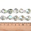 Electroplate Transparent Glass Beads Strands EGLA-N017-02D-4