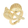 Ocean Theme Brass Cuff Rings RJEW-C135-01G-03-4