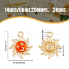 HOBBIESAY 28Pcs 2 Colors Alloy Enamel Pendants ENAM-HY0001-29-2