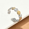 304 Stainless Steel Double Color Cuff Rings RJEW-S635-01GP-C-2