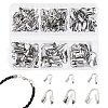 AHADERMAKER 195Pcs 6 Styles 304 Stainless Steel Cord Ends FIND-GA0004-07-1