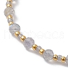 Adjustable Natural Labradorite & Glass Braided Bead Bracelet BJEW-JB10137-08-3