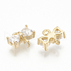 Brass Cubic Zirconia Links ZIRC-Q014-085G-2