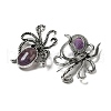 Natural Amethyst Octopus Brooch G-Z050-01D-2