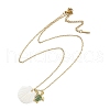 Summer Beach Brass Cubic Zirconia Sea Animal Pendant Necklaces for Women NJEW-B118-03G-04-2