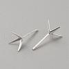 925 Sterling Silver Stud Earring Findings STER-WH0008-15F-S-1