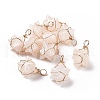 Natural Quartz Crystal Copper Wire Wrapped Pendants G-B041-02G-19-2