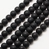 Frosted Natural Black Onyx Bead Strands G-A131-10mm-02-1