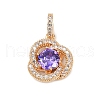 Brass Micro Pave Cubic Zirconia Pendants KK-E795-16KCG-1