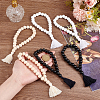 6Pcs 3 Colors Wood Tassels Pendant Decorations HJEW-OC00016-3
