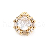 Brass Micro Pave Clear Cubic Zirconia Pendants KK-Z084-09G-03-1
