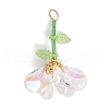 7Pcs 7 Colors Handmade Glass Beaded Flower Pendants PALLOY-MZ00742-2
