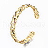 Brass Micro Pave Cubic Zirconia Curb Chain Cuff Bangles BJEW-T018-12G-01-NF-3