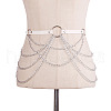 Imitation Leather Alloy Curb Chain Tassel Waist Chains FS-WGF81BE-01-1