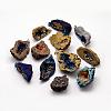 Electroplated Natural Geode Druzy Agate Big Pendants G-K174-05-1