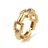 Brass Micro Pave Clear Cubic Zirconia Finger Rings for Women RJEW-S622-10G-3