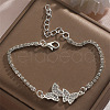Butterfly Alloy Link Bracelets WG778B6-02-2