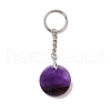 Natural Amethyst Triskele/Triskelion Pendant Keychain KEYC-A031-01P-02-3