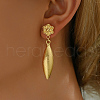 Exquisite Teardrop with Flower Zinc Alloy Dangle Stud Earrings IS8318-5